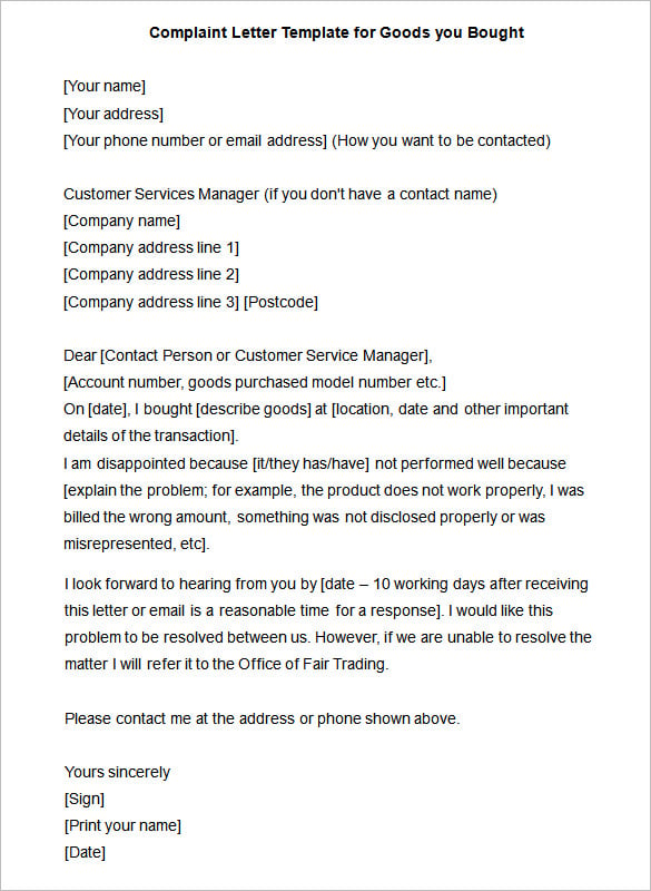 complaint-letter-37-free-word-pdf-format-download