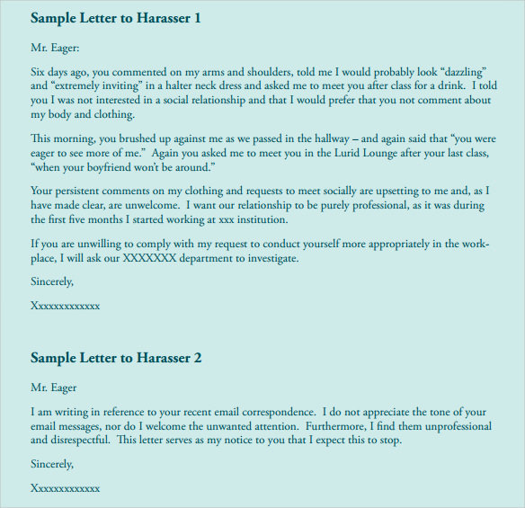 Sample Letter Of Harassment Complaint The Document Template