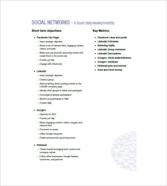 social media campaign marketing plan template pdf format