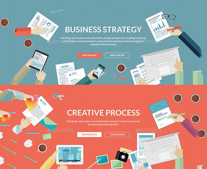 marketing brief flat concepts for business psd download