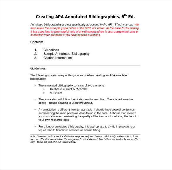 purdue apa annotated bibliography