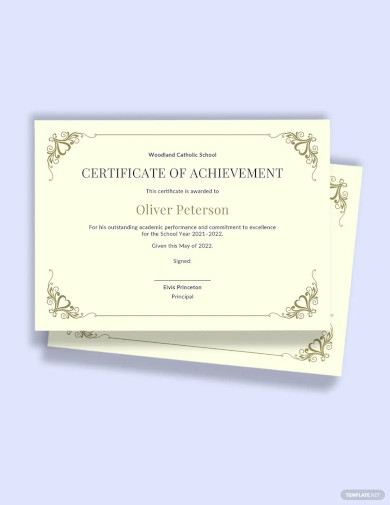 academic achievement certificate template