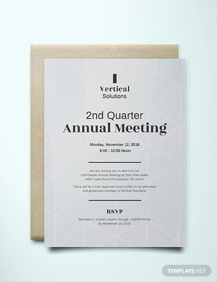 annual meeting invitation card template