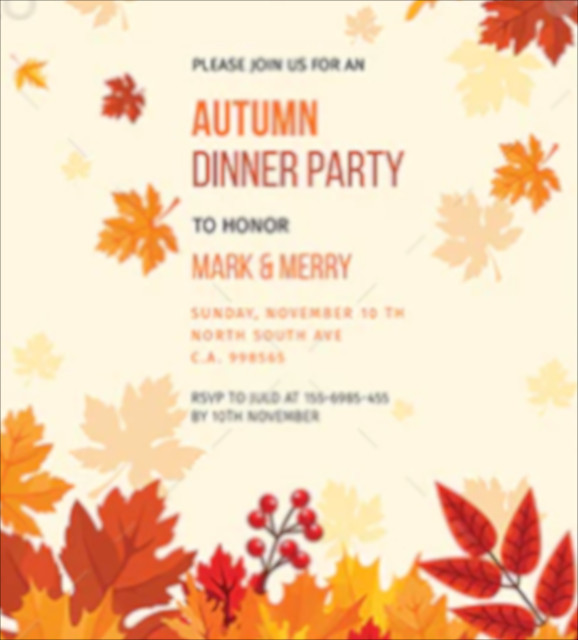 autumn dinner party invitation template