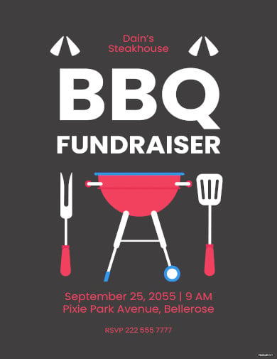 bbq fundraiser party invitation template