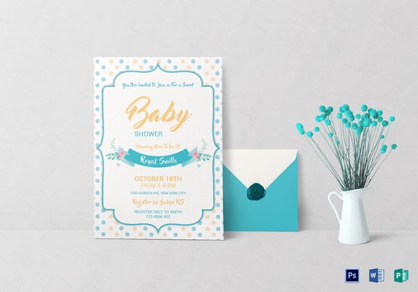 baby girl shower invitation template