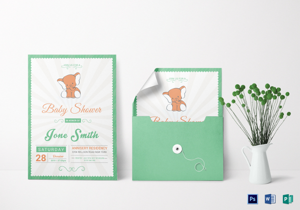 baby shower announcement invitation template