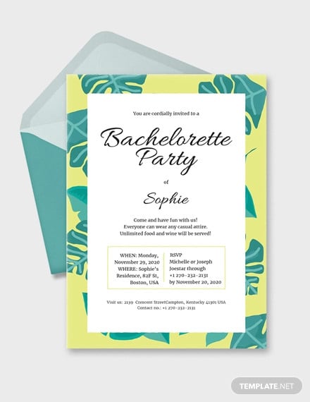bachelorette invitation template
