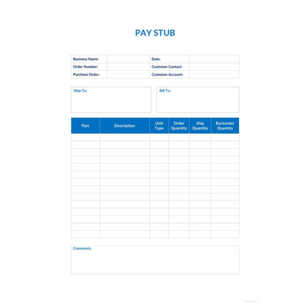 1099 pay stub template