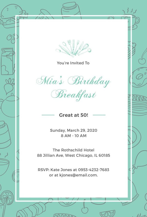 birthday breakfast invitation template1