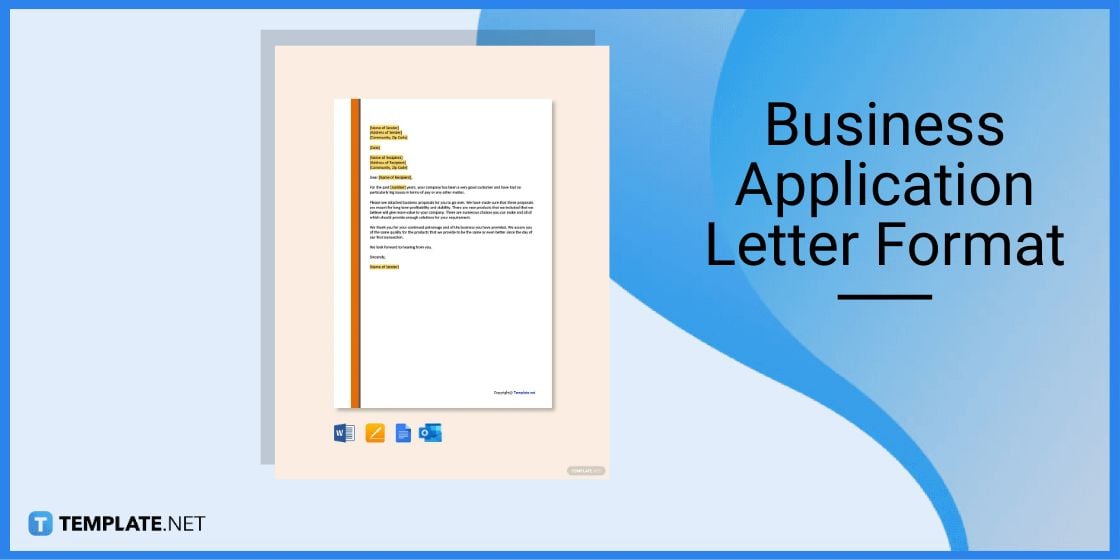 business application letter format template
