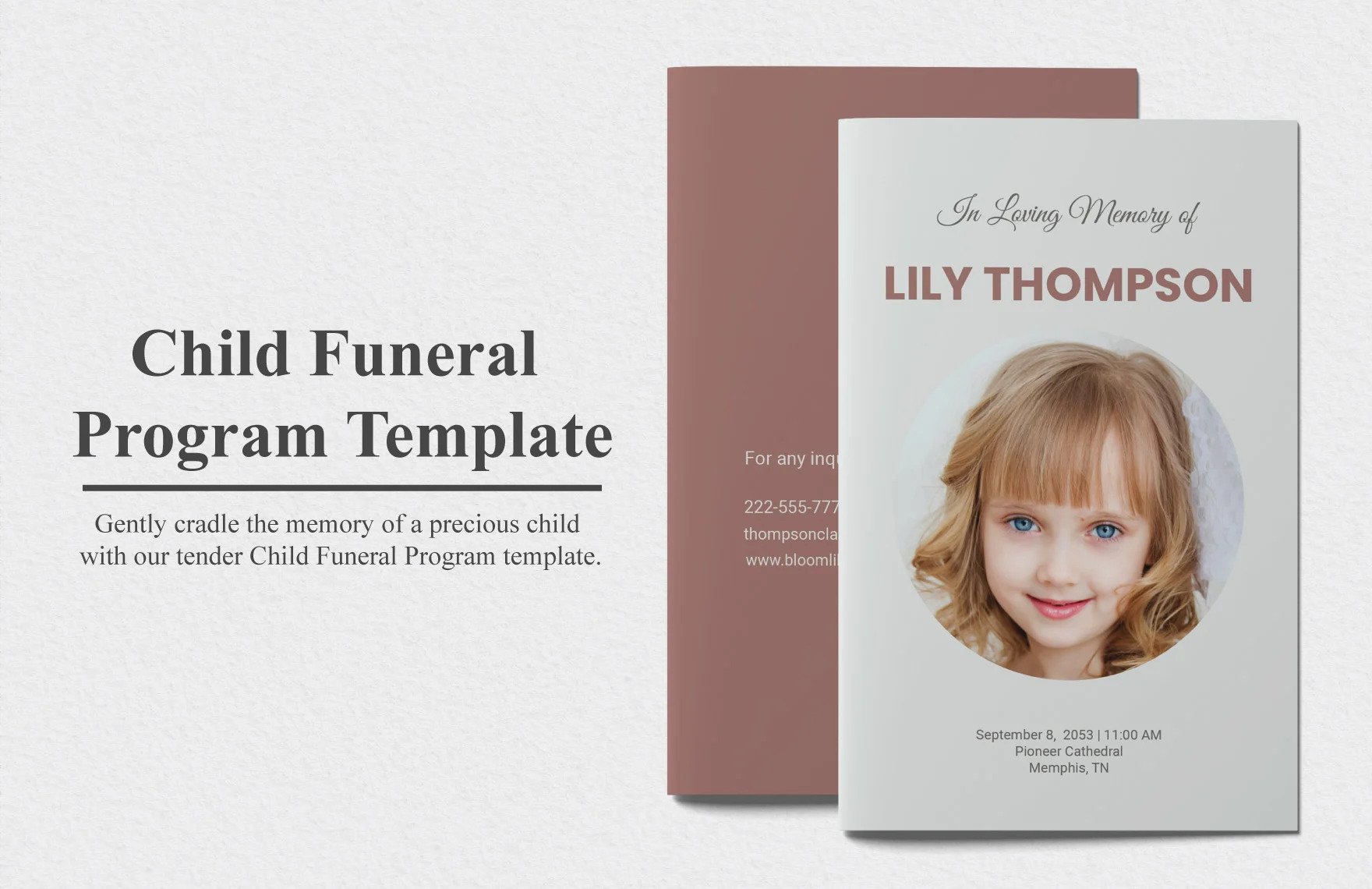 child funeral program template