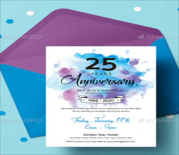 colorful anniversary invitation
