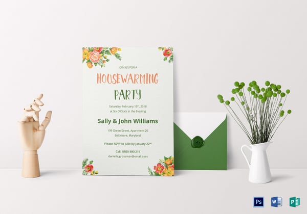 colorful housewarming invitation template
