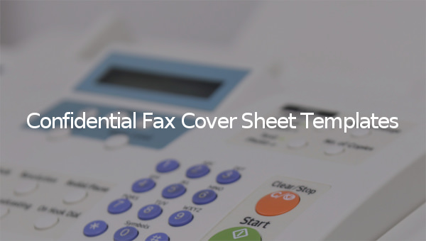 confidential fax cover letter