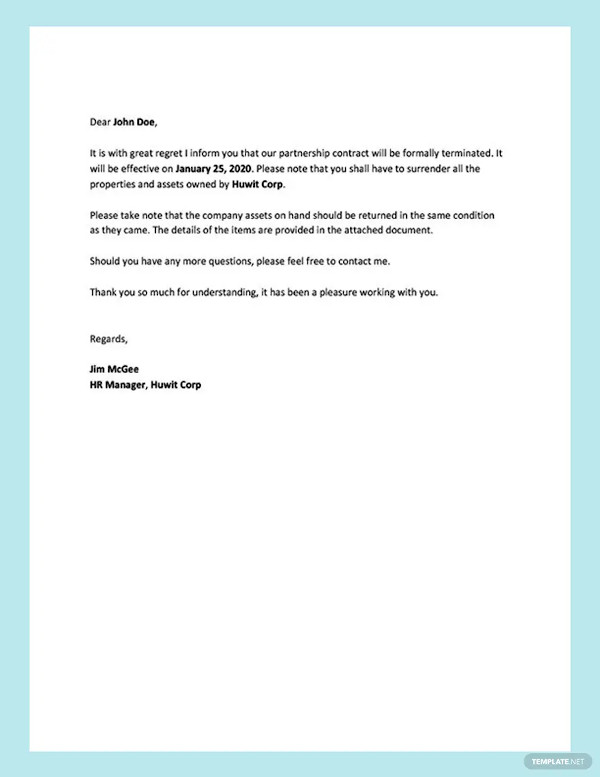 Employee Termination Letter 27 Free Word Pdf Documents Download Free And Premium Templates 3174