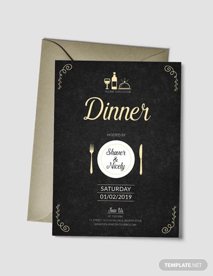 dinner invitation card template in psd