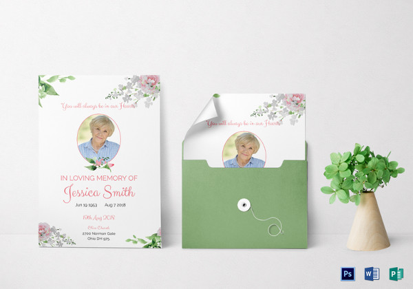 editable funeral program invitation template