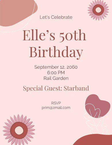 50+ 50th Birthday Invitation Templates in PSD | PDF | Illustrator ...