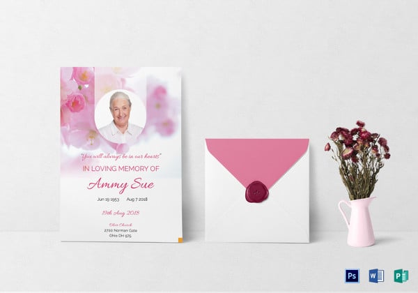 elegant funeral program invitation template1