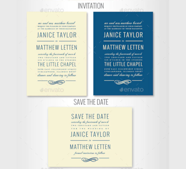 elegant wedding invitation set