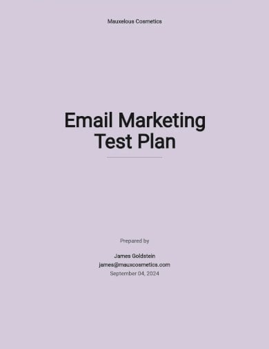 email marketing test plan template