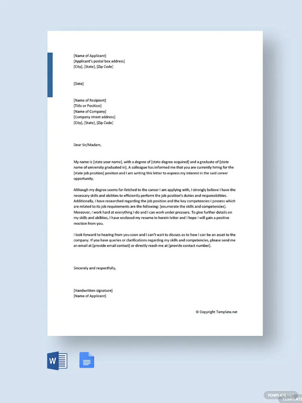 Entry Level Cover Letter Template - 18+ Free Sample, Example, Format ...