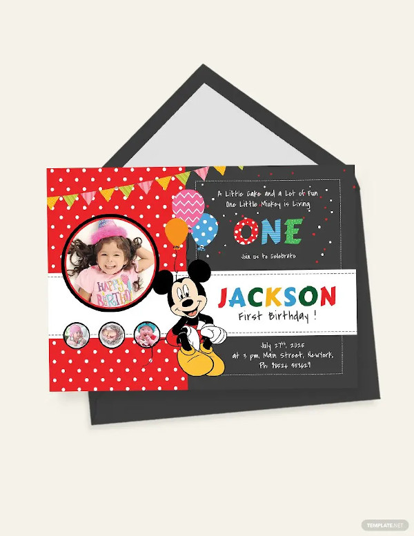 exciting mickey mouse birthday invitation template