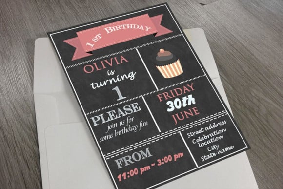 first birthday invitation template download