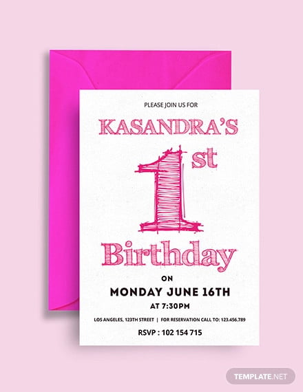 free 1st birthday party invitation card template