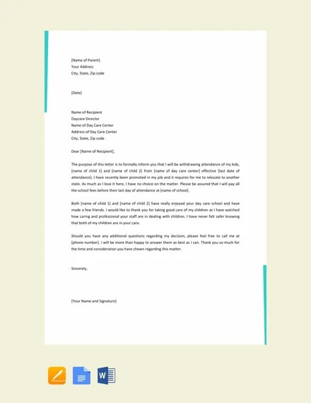 free-day-care-termination-letter