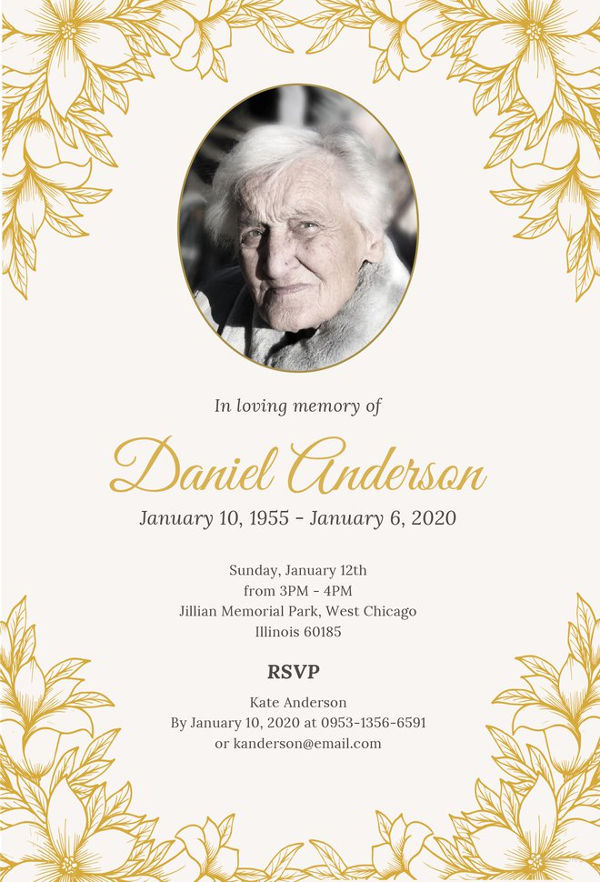 free funeral ceremony invitation template