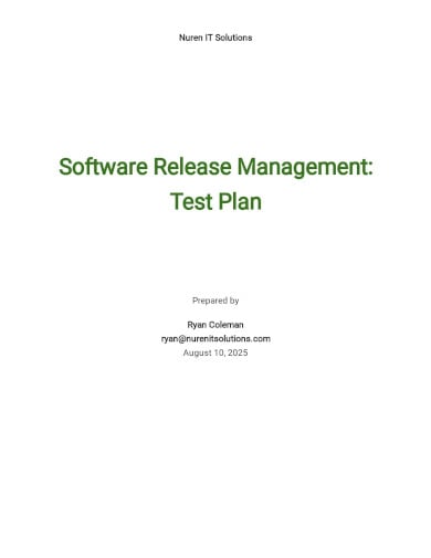 free release test plan template