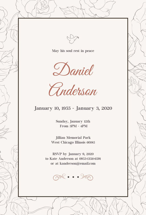 Free Printable Funeral Announcement Template Printable Templates