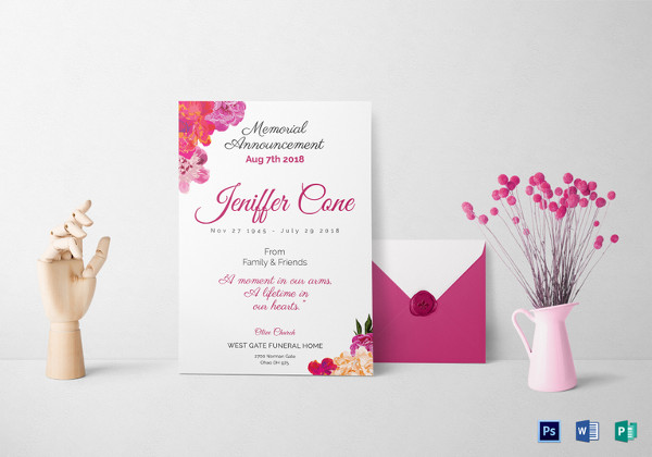 funeral invitation photoshop template