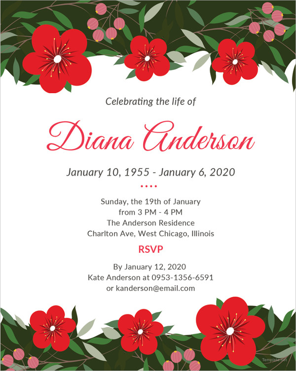 funeral repast invitation template