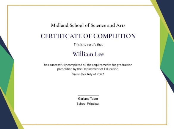 graduation certificate template