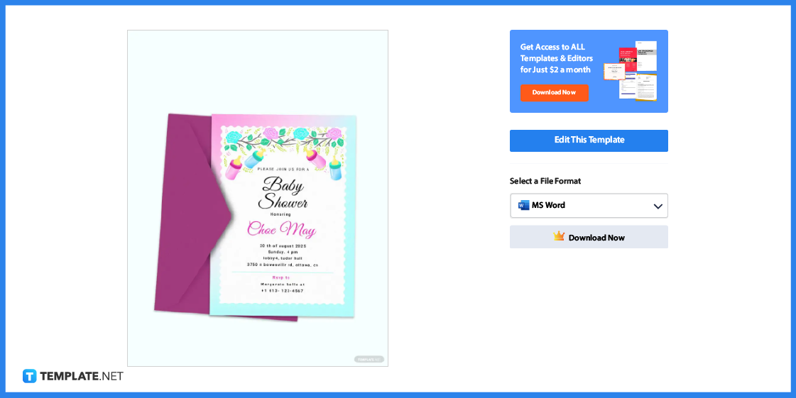 how to create a baby shower invitation step