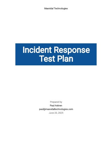 incident response test plan template
