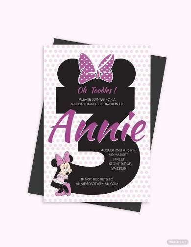 joyous minnie mouse invitation template