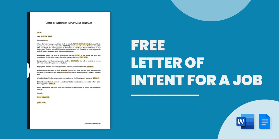 letter of intent for a job – free word pdf documents download