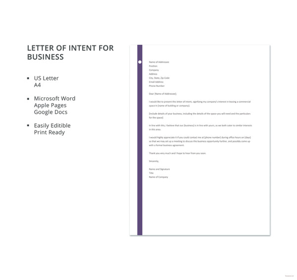 Letter of Intent for Business