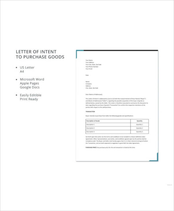 14+ Purchase Letter Of Intent Templates DOC, PDF