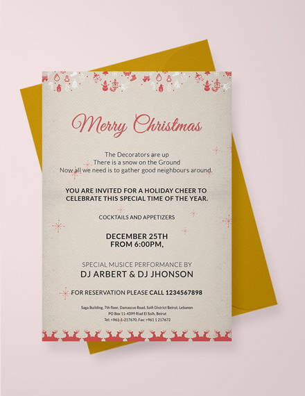 merry christmas invitation template