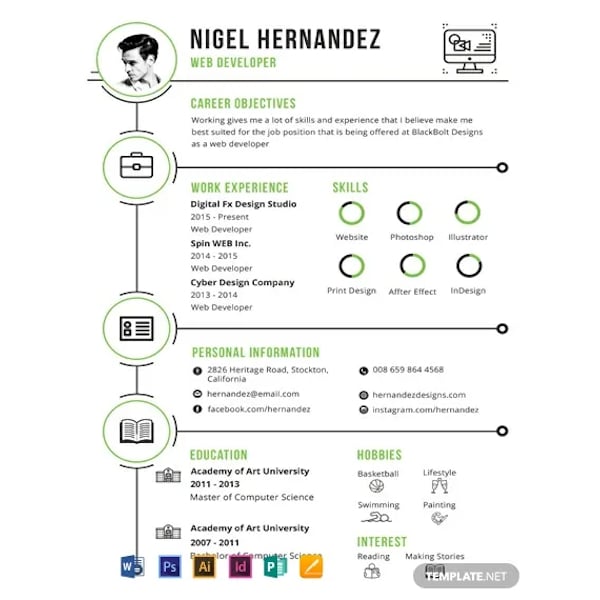 minimalist infographic resume template