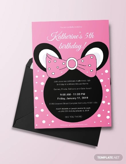 minnie mouse birthday invitation