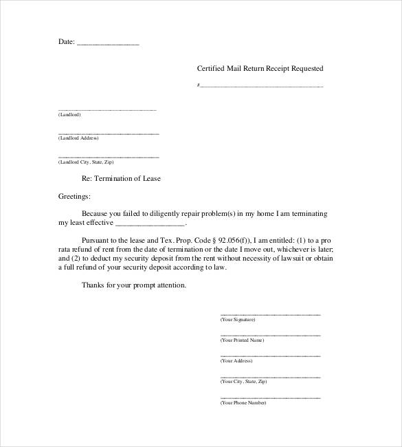 24+ Lease Termination Letter Templates - PDF, DOC