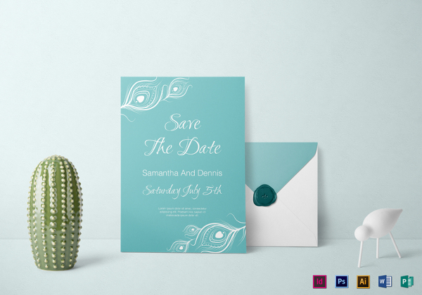 peacock wedding invitation template