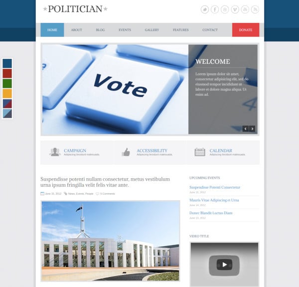 politician responsive html5 template