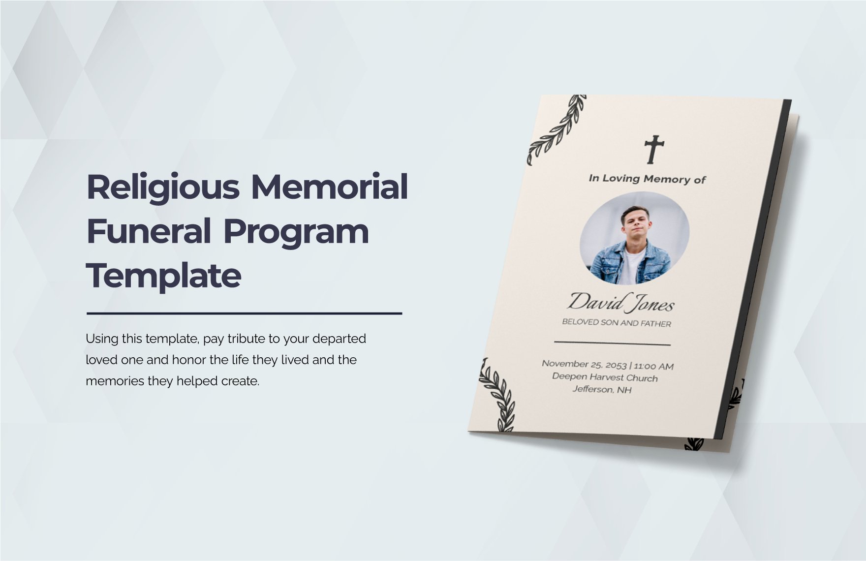 religious memorial funeral program template